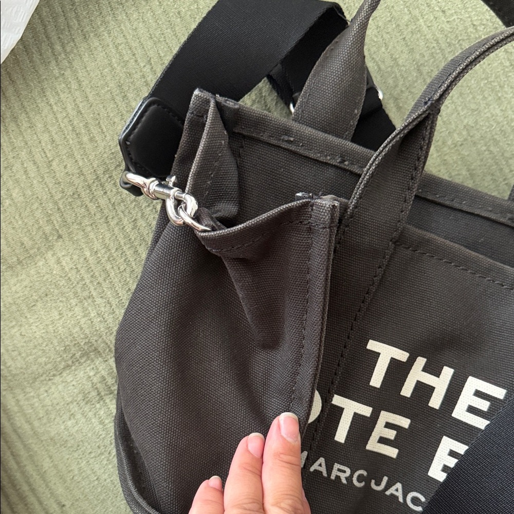 Marc Jacobs Black Canvas 'The Tote Bag' Mini Crossbody - Picture 10 of 12